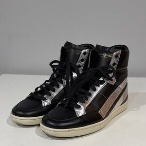 Saint Laurent Black and Silver High-Tops SL/36H